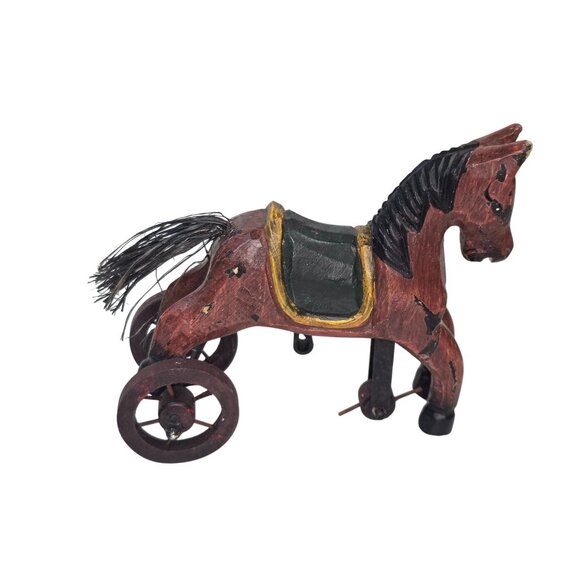 Unknown Other - Vintage Wooden Horse Folk Art Style